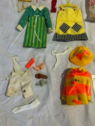 Vtg Francie Barbie Doll Case w/ Clothes,  Accessories 1960s Mattel & KEN Clothes 3