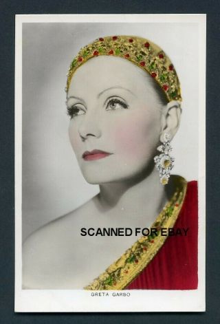 Greta Garbo Vintage Picturegoer Colourgraph 1930s Real Photo Postcard