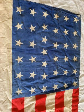Vintage Antique 37 Star U.  S.  Flag Nebraska EXC 2