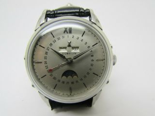 Vintage Gubelin Triple Date Calendar Moonphase Automatic Men Watch