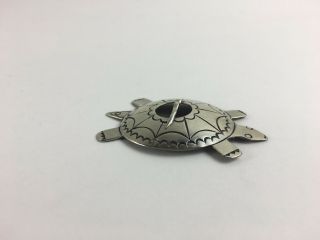Vintage Native American Indian Fur Trade Silver Turtle Pin Brooch Pendant 2 1/2 