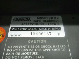 Otari MX - 5050 MX5050 MX5050BII2 Vintage Professional Reel Tape Recorder 12