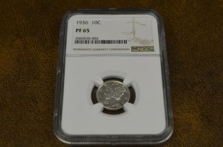 1936 Proof Mercury Dime 10c Ngc Pf65 Rare Us Coin