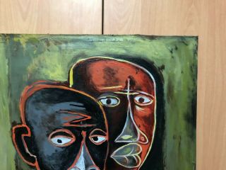 GUAYASAMIN LATIN AMERICAN ARTIST OIL PAINTING ON CANVAS SIGNED 22  X 26 3