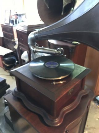 Rare Star external horn phonograph (99).  Plays great. 12