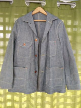 Vtg Jc Penney Overall Chore Jacket Ox Hide Size 40 Usa