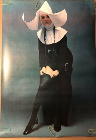 Girl With Nun’s Habit Vintage Poster 1970’s Sexy Woman Nun Half Leg Out