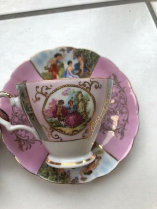 Royal Halsey Footed Tea Cup/ Vintage Fine China/ Very Fine Lm/ Handpainted Pink