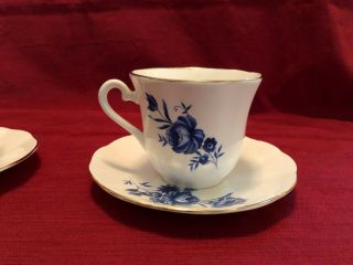 Two Vintage Elizabethan Bone China Cups And Saucers By Taylor And Kent 2