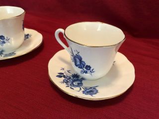Two Vintage Elizabethan Bone China Cups And Saucers By Taylor And Kent 3