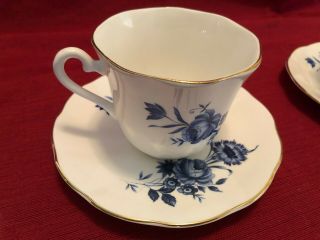 Two Vintage Elizabethan Bone China Cups And Saucers By Taylor And Kent 4