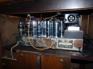 1938 McMurdo Silver 15 - 17 Radio in Rare Bristol Cabinet w/ Other Items 5