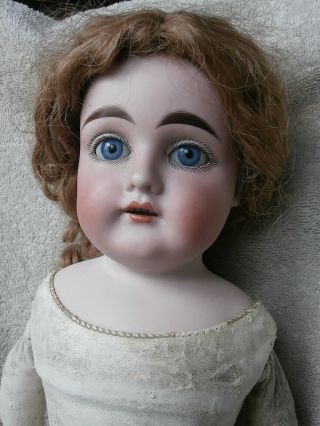 Striking Face Rare Antique German Kestner ? Bisque Head Doll 20 "