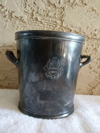 Reed And Barton Silver Soldered Antique Champagane Ice Bucket 8x8.  5