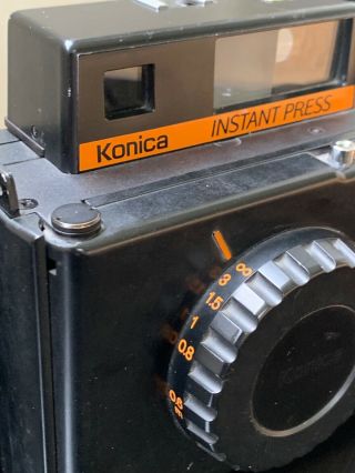 Konica Instant Press Polaroid Instant Film Camera - 110mm Hexanon f/4 - Rare 6