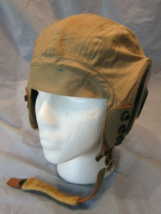 Wwii Ww2 Us Army Air Forces Cloth Flight Helmet An - H15 Medium Society Brand Hat
