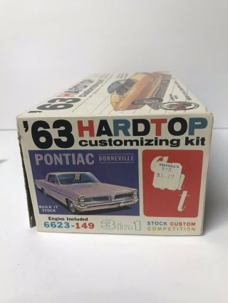 Vintage AMT 1963 Pontiac Bonneville Hardtop 3 In 1 Model Kit 2