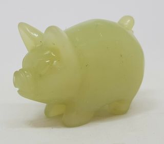 Good Antique Chinese Nephrite Jade Figure Of A Pig