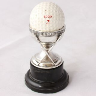 Silver Dunlop Golf Ball Hole In One Souvenir Trophy Cup.  Antique Gift.  1928