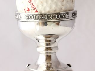 Silver Dunlop Golf Ball Hole in One Souvenir Trophy Cup.  Antique Gift.  1928 6