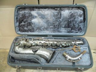 Vintage King Alto Sax Saxophone With Case Silver Tone Pat 1925 For Repair