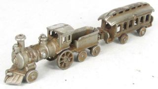 Ideal Antique Cast Iron Train Nickel Plated 2 Piece Small