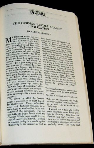 German Nationalism 1933 Essay On Anti - Semitism & Culture Of Nazi Madness Germany
