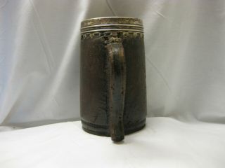 Antique Gorham American sterling silver leather wrapped copper lined tankard 4