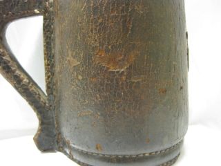 Antique Gorham American sterling silver leather wrapped copper lined tankard 8