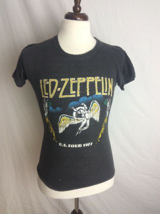 Vtg Led Zeppelin 1977 Tour Men’s T - Shirt Soft Thin 70s Rock