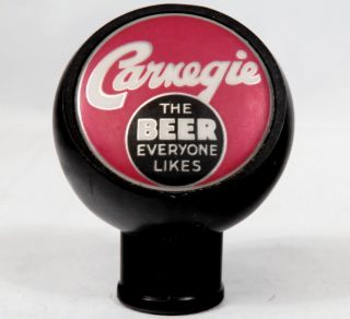 Vintage Carnegie Beer Ball Tap Knob Handle Black Chartiers Valley Brewery Pa