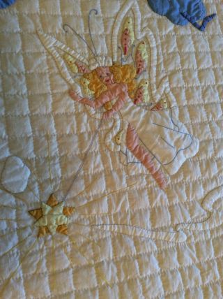 Vintage Paragon Child’s Appliqué Quilt Made From A Kit: Fairyland 5
