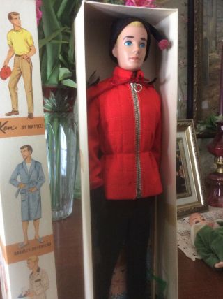 MIB Flawless,  Early 1960’s Ken Doll In Ski Champion NRFB.  All Accessories 9