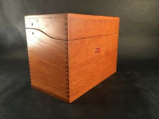 Antique Weis Dovetailed Oak Larger Card File Box 8.  5 X 6.  5 X 4.  75 " Ex