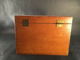 ANTIQUE WEIS DOVETAILED OAK LARGER CARD FILE BOX 8.  5 x 6.  5 x 4.  75 