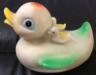 Vintage Rubber Duck Squeak Toy (Doesnt Squeak) Made In Japan Mom & Baby Ducks 3