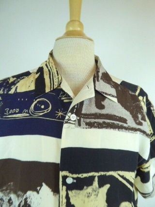Matsuda Japan Shirt Nicole Dog Graphic Rayon Short Sleeve Vintage 50 L Art Wear