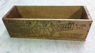 Vintage Cheese Crate Wooden Box Kraft Chicago