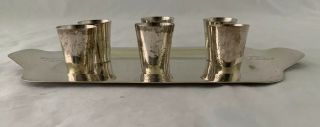 Mexican Handmade Sterling Silver Serving Tray & Six (6) Shot Glasses 500 Grams 5
