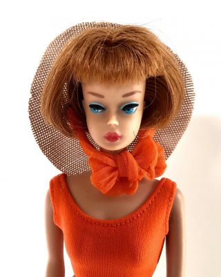 Vintage Titian American Girl Barbie Doll Wearing 1964 Fashion Pak In The Swim 4