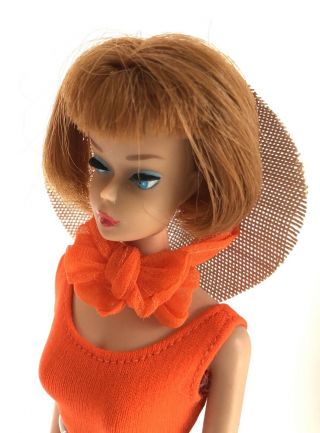 Vintage Titian American Girl Barbie Doll Wearing 1964 Fashion Pak In The Swim 6