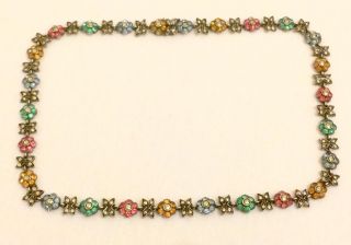 Fantastic 1920s Silver,  Coloured Stone & Marcasite Choker Necklace: Flapper 3