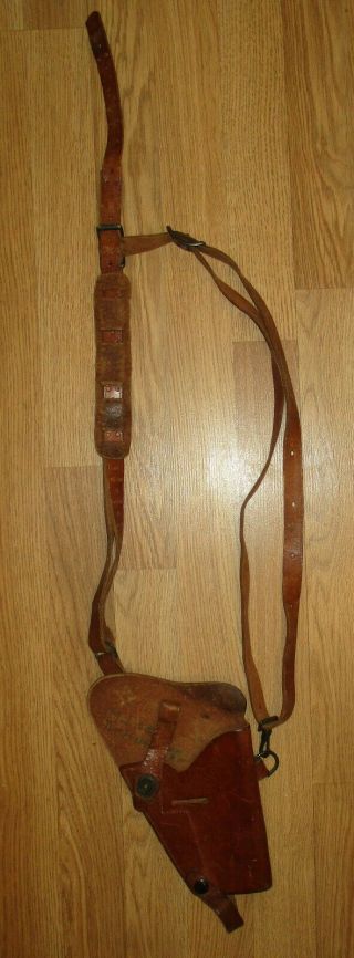 Vintage Us Military Leather Shoulder Holster By Perrin California