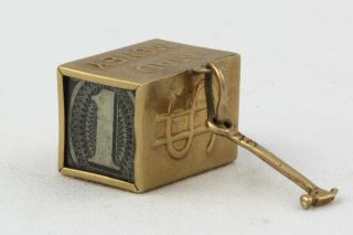 Vintage 14k Yellow Gold In Emergency Break Glass Box Charm