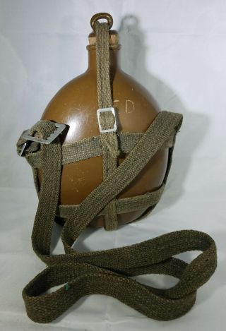 Ww2 Japanese Brown Canteen With Web Strapping
