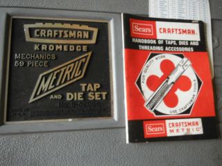 Vintage Craftsman Kromedge 59pc METRIC Tap & Die Set 9 - 52096 2