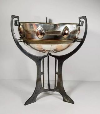 Fabulous 1905 German Silver On Copper Bicycle Trophy Cup Art Nouveau 12 1/4 "