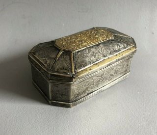 Antique Silver And Gold Casket - Indonesian Or South East Asian Tobacco Box