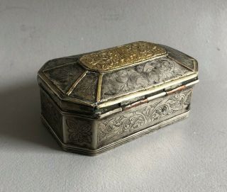 Antique Silver And Gold Casket - Indonesian or South East Asian Tobacco Box 3