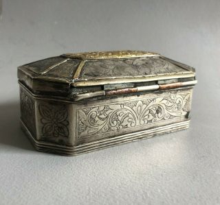 Antique Silver And Gold Casket - Indonesian or South East Asian Tobacco Box 4